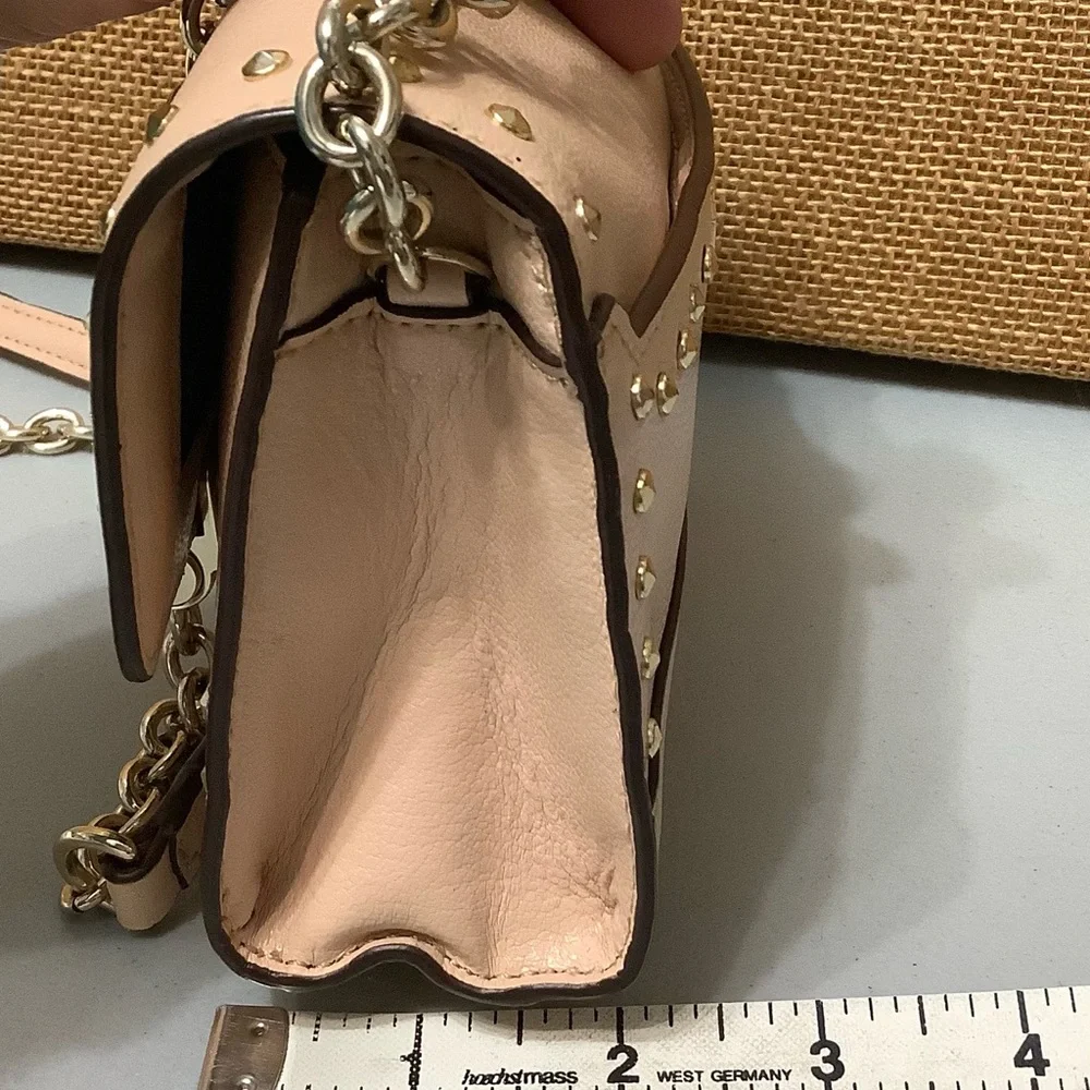 Diane Avon Furstenberg Vintage Gold Studded Leather Crossbody Purse - Picture 11 of 12